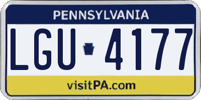 PA license plate LGU4177