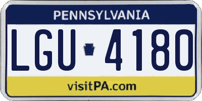 PA license plate LGU4180