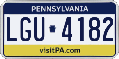 PA license plate LGU4182