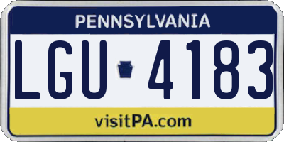 PA license plate LGU4183
