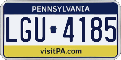PA license plate LGU4185