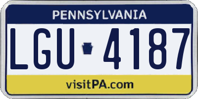PA license plate LGU4187