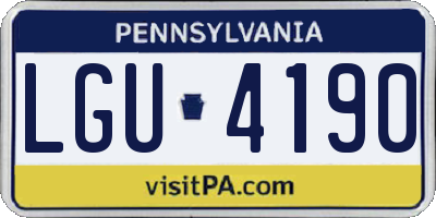 PA license plate LGU4190