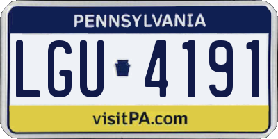 PA license plate LGU4191