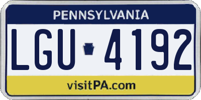 PA license plate LGU4192