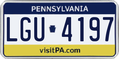 PA license plate LGU4197