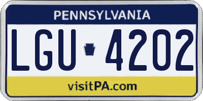 PA license plate LGU4202