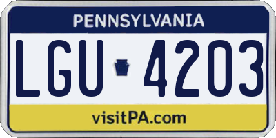PA license plate LGU4203