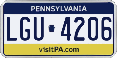 PA license plate LGU4206