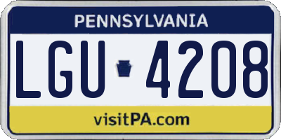 PA license plate LGU4208