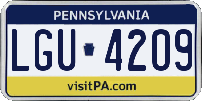 PA license plate LGU4209