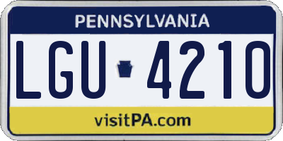 PA license plate LGU4210