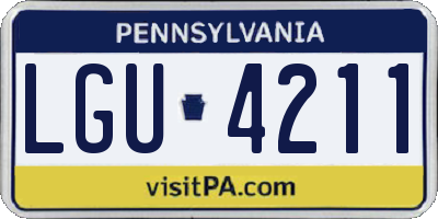 PA license plate LGU4211