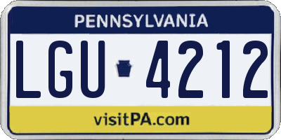 PA license plate LGU4212