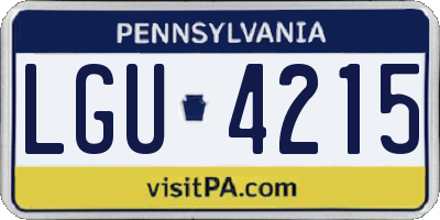 PA license plate LGU4215