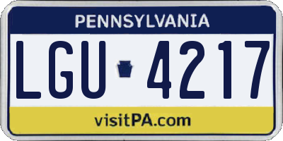 PA license plate LGU4217