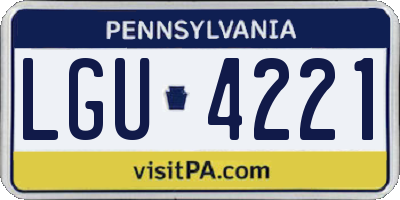 PA license plate LGU4221