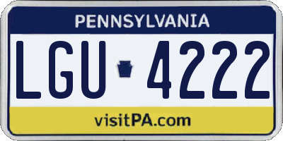 PA license plate LGU4222