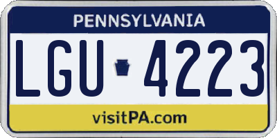 PA license plate LGU4223