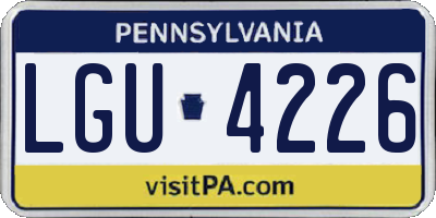 PA license plate LGU4226