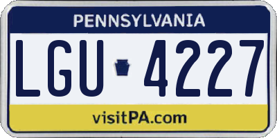 PA license plate LGU4227