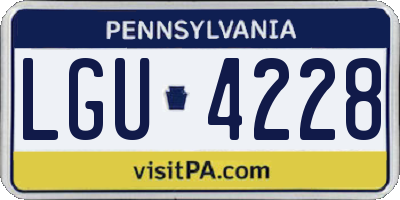 PA license plate LGU4228