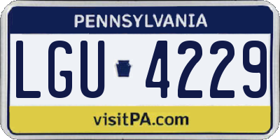 PA license plate LGU4229