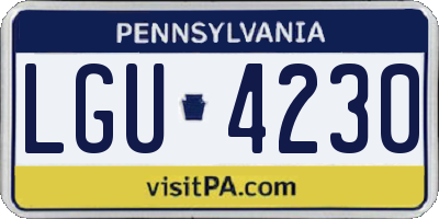 PA license plate LGU4230