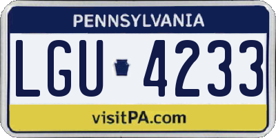 PA license plate LGU4233