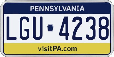 PA license plate LGU4238