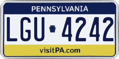 PA license plate LGU4242