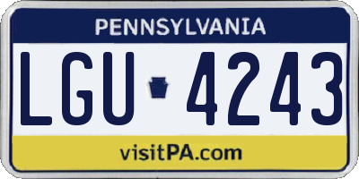 PA license plate LGU4243