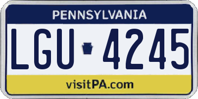 PA license plate LGU4245