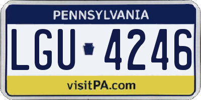 PA license plate LGU4246