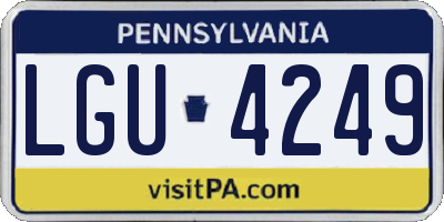 PA license plate LGU4249