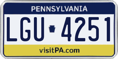 PA license plate LGU4251