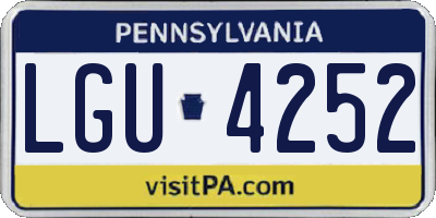 PA license plate LGU4252