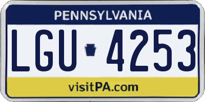 PA license plate LGU4253