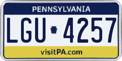 PA license plate LGU4257