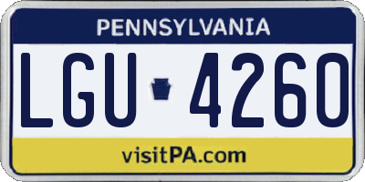 PA license plate LGU4260
