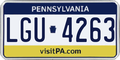 PA license plate LGU4263