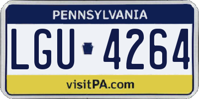 PA license plate LGU4264