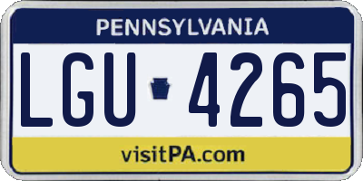 PA license plate LGU4265