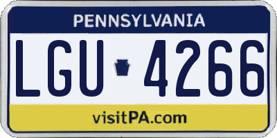 PA license plate LGU4266