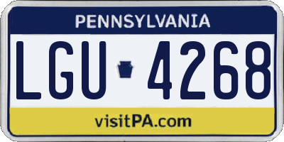 PA license plate LGU4268