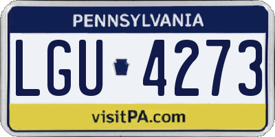 PA license plate LGU4273