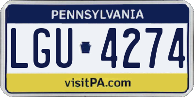 PA license plate LGU4274