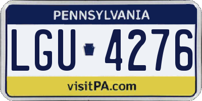 PA license plate LGU4276