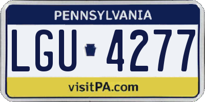 PA license plate LGU4277