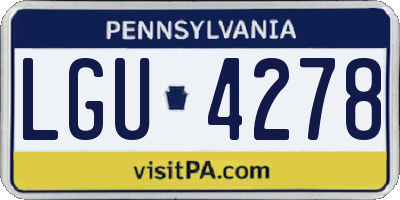 PA license plate LGU4278